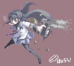  akemi_homura black_hair bra casing_ejection es_(eisis) gun hairband handgun homu lingerie m1911 magical_girl mahou_shoujo_madoka_magica panties pantyhose pink_bra pink_panties pistol racking_slide samedays-dreamers shell_casing solo underwear weapon 