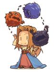  belt blonde_hair bomb_(final_fantasy) chibi dress female final_fantasy final_fantasy_tactics juggling long_hair mmgrkmnk momigara_(mmgrkmnk) monster reis_duelar |_| 