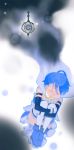  blurry cape closed_eyes depth_of_field detached_sleeves eyes_closed gloves grief_seed highres mahou_shoujo_madoka_magica miki_sayaka moruga short_hair spoilers tears thigh-highs thighhighs 