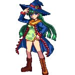  coat green_hair hat long_hair lowres masou_shizuka niino pixel_art rance_(series) rance_vi transparent_background witch_hat 