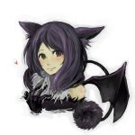  animal_ears bat heart millenia red_eyes smile tail wings yuusha_sanjuu zuro 