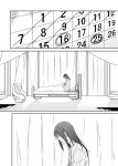  bed calendar calendar_(object) comic genderswap hokuma-bina hospital_bed long_hair mahou_shoujo_madoka_magica male solo spoilers takafumi_(morisoba) 