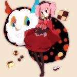  checkerboard_cookie cookie food lovely1260 lowres mahou_shoujo_madoka_magica personification pink_hair pudding puppet short_hair tomoe_mami twintails 