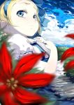  alice_margatroid alice_margatroid_(pc-98) blonde_hair blue_eyes book flower hairband mutsutsu solo tears touhou touhou_(pc-98) water 
