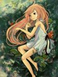  barcode barefoot dress flower kmsz0827 long_hair miki miki_(vocaloid) orange_hair sf-a2_miki vocaloid 