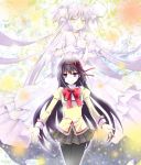  black_hair goddess_madoka hirako kaname_madoka kyubey long_hair mahou_shoujo_madoka_magica pantyhose purple_eyes purple_hair school_uniform spoilers twintails ultimate_madoka violet_eyes yellow_eyes 