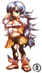  breast_hold breasts cleavage final_fantasy final_fantasy_crystal_chronicles green_eyes hisahiko long_hair sandals selkie skirt very_long_hair 