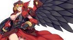  bad_id black_panties blonde_hair breasts cleavage fingerless_gloves gloves goggles henne_valkyrja highres large_breasts panties pantyshot purple_eyes simple_background solo super_robot_wars super_robot_wars_og_saga_mugen_no_frontier thighs tro underwear upskirt violet_eyes wings 