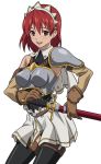  cecily_cambell cecily_campbell exif_thumbnail_surprise red_hair redhead seiken_no_blacksmith short_hair skirt solo sword takapiko thigh-highs thighhighs weapon 