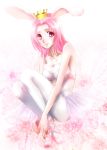  ac_japan aisatsu_no_mahou animal_ears arigato_usagi ballerina ballet_slippers breasts bunny_ears crown lips pantyhose personification pink_eyes pink_hair setsuna_yuuki shoe_ribbon solo tutu white_legwear yuuki_setsuna 