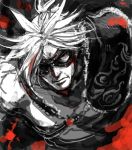  angry monochrome nier nier_(character) solo white_hair 