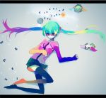  bad_id colorful glasses hatsune_miku merusuke thigh-highs thighhighs twintails vocaloid zettai_ryouiki 