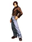  boots casual headband jeans king_of_fighters king_of_fighters_99 kusanagi_kyo kusanagi_kyou male mori_toshiaki official_art shinkiro snk solo 