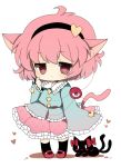  bad_id blush bow cat cat_ears cat_tail eyeball hairband haru_(kyou) heart kaenbyou_rin kaenbyou_rin_(cat) kemonomimi_mode komeiji_satori multiple_tails pigeon-toed pigeon_toed pink_hair purple_eyes short_hair sweatdrop tail third_eye touhou violet_eyes 