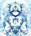 blue_eyes kaze-hime lace original pointy_ears snowflakes solo twintails white_skin 