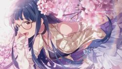blue_hair character_name dress idolmaster_million_live!_theater_days kitakami_reika long_hair red_eyes smile