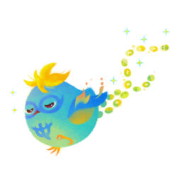  anchor_tattoo bird blonde_hair blue_bird chest_tattoo commentary full_body marco_(one_piece) one_piece pikaole short_hair simple_background tail tattoo white_background 