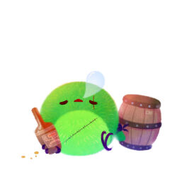  bandana bandana_around_arm barrel bird black_bandana bottle commentary holding holding_bottle one_piece pikaole roronoa_zoro scar scar_across_eye scar_on_face simple_background sleeping squeans stitched_torso stitches white_background 