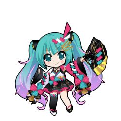  1girl :d animated animated_png aqua_eyes aqua_hair asymmetrical_footwear asymmetrical_sleeves black_kimono black_outline black_thighhighs blush chibi chibi_only closed_mouth colored_petticoat folding_fan full_body game_asset gradient_hair hair_ornament hand_fan hatsune_miku hatsune_miku_graphy_collection holding holding_fan japanese_clothes kimono kimono_skirt long_hair looking_at_viewer magical_mirai_miku magical_mirai_miku_(2020_summer) mismatched_footwear mismatched_sleeves multicolored_hair okobo open_mouth outline petticoat pinching_sleeves pink_hair pink_sleeves pink_streaks platform_sandals sandals sidelocks single_thighhigh smile solo standing streaked_hair thigh-highs transparent_background twintails v-shaped_eyebrows very_long_hair vocaloid white_kimono white_sleeves 