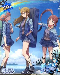 brown_hair character_name dress idolmaster_million_live!_theater_days long_hair smile tokoro_megumi violet_eyes