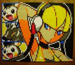  1girl blue_eyes emolga highres kamitsure_(pokemon) lego photo pokemon pokemon_(creature) pokemon_(game) pokemon_bw you_rei_(blowback) zebstrika 