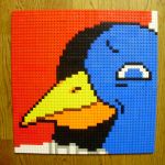  beak blue_eyes disgaea highres lego prinny smirk solo troll_face you_rei_(blowback) 