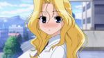  1girl animated animated_gif blonde_hair blue_eyes blush gif looking_at_viewer lowres ryuumonbuchi_touka saki solo tsundere 