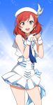  1girl fingerless_gloves gloves hat kidachi looking_at_viewer love_live!_school_idol_project nishikino_maki open_mouth redhead skirt smile solo 