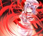  blue_hair crossed_arms gayprince hat red_eyes remilia_scarlet smile solo standing touhou 