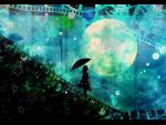  bad_id full_moon harada_miyuki moon original silhouette solo star 