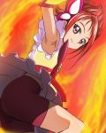  1girl bike_shorts cure_rouge fire haruyama looking_at_viewer magical_girl natsuki_rin precure red_eyes redhead short_hair smile solo yes!_precure_5 