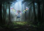  antlers bat_wings dekus flandre_scarlet forest grass highres nature no_humans pokemon pokemon_(creature) pokemon_(game) pokemon_xy touhou tree wings xerneas 