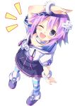  1girl choujigen_game_neptune hair_ornament kami_jigen_game_neptune_v kinta_(distortion) neptune_(choujigen_game_neptune) purple_hair short_hair solo violet_eyes 