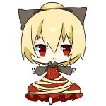  1girl blonde_hair bow chibi katorinuko kurodani_yamame lowres red_eyes short_hair touhou 