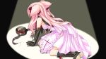  dress elbow_gloves long_hair pink_hair tiny_dungeon 