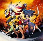  black_hair blue_hair brown_eyes brown_hair fingerless_gloves gloves goggles goggles_on_head hair_over_one_eye hanafuda highres ikezawa_kazuma japanese_clothes king_kazuma koiso_kenji onisakiyoruka paper shinohara_natsuki summer_wars tank_top 