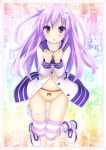  bear_panties bear_print blush choujigen_game_neptune choujigen_game_neptune_mk2 hair_ornament long_hair navel nepgear nepgear_(choujigen_game_neptune) panties print_panties purple_eyes purple_hair rainbow_background ryo solo striped striped_legwear striped_thighhighs thighhighs underwear violet_eyes yellow_panties 