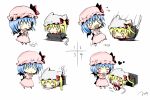 animal_ears bad_id bat_wings blonde_hair blue_hair blush_stickers box cat_ears cat_tail chibi closed_eyes derivative_work dress eating eyes_closed flandre_scarlet food girl_in_a_box hanahanaken hand_on_head hat hat_with_ears heart ice_cream in_box in_container kemonomimi_mode multiple_girls o_o open_mouth petting pink_dress red_dress remilia_scarlet siblings side_ponytail sisters smile tail tail_wagging touhou translation_request wings 