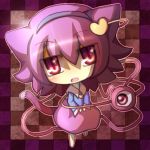  animal_ears cat_ears eyeball hairband heart kemonomimi_mode komeiji_satori purple_eyes purple_hair short_hair solo third_eye touhou violet_eyes zetsukame zetuchame 