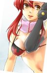  asymmetrical_clothes asymmetrical_clothing bikini_top breasts bust cleavage elbow_gloves gloves large_breasts lips midriff navel red_hair redhead scarf shion_souta smile solo tengen_toppa_gurren-lagann tengen_toppa_gurren_lagann under_boob underboob yellow_eyes yoko_littner 