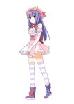  alternate_costume bad_id magical_girl patchouli_knowledge peko pepepe simple_background solo striped striped_legwear thighhighs touhou 