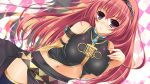  bad_id breasts hairband highres izayoi_kaname long_hair megurine_luka navel pink_hair purple_eyes skirt solo thighhighs vocaloid 