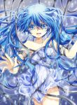 bare_shoulders blue_eyes blue_hair hatsune_miku long_hair murasaki_daidai_etsuo restrained solo twintails very_long_hair vocaloid 