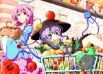  :3 apple bag bird blush blush_stickers candy cat food frills fruit grapes green_eyes grocery_bag hairband hat holding joyfull_(terrace) kaenbyou_rin kaenbyou_rin_(cat) komeiji_koishi komeiji_satori kusare_panda lavender_hair lollipop melon mouth_hold multiple_girls object_on_head peach pear pineapple pink_hair red_eyes reiuji_utsuho reiuji_utsuho_(bird) shop shopping_bag shopping_cart short_hair smile snot store third_eye touhou watermelon waving wide_sleeves 