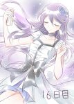  1girl bow closed_eyes cure_moonlight heartcatch_precure! long_hair magical_girl oimo precure purple_hair solo transformation tsukikage_yuri 
