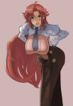  1girl breasts character_request eu03 long_hair looking_at_viewer redhead solo 
