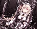  blonde_hair dress flower frills gothic gothic_lolita hair_flower hair_ornament lolita_fashion long_hair original red_eyes rose satomi sitting solo twintails very_long_hair 