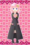  blue_eyes boots child flower highres kingdom_hearts male marluxia okitune-sama pink_hair solo young 
