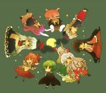  animal_ears antennae barefoot black_eyes black_hair blue_eyes bow braid brown_eyes brown_hair bunny_ears cape chibi circle_formation closed_eyes cross everyone ex-keine from_behind fujiwara_no_mokou full_moon green_eyes green_hair grey_hair hair_bow hat horns houraisan_kaguya imperishable_night inaba_tewi jewelry kamishirasawa_keine long_hair long_sleeves looking_back meeko moon multiple_girls mystia_lorelei necklace nurse_cap open_mouth pants pink_hair profile purple_hair red_eyes reisen_udongein_inaba scroll short_hair sleeves_past_wrists suspenders touhou white_hair wings wink wriggle_nightbug yagokoro_eirin 