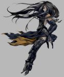  bare_shoulders black_hair boots bridal_gauntlets castlevania castlevania:_order_of_ecclesia dress high_heels legs long_hair shanoa shoes simple_background solo tattoo thigh-highs thigh_boots thighhighs thighs wanyuwa zettai_ryouiki 